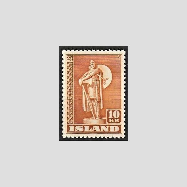 FRIMRKER ISLAND | 1947 - AFA 241B - Thorfinn Karlsefni - 10 kr. orangebrun tk. 11 1/2 - Postfrisk