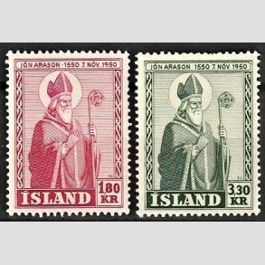FRIMRKER ISLAND | 1950 - AFA 272,273 - Jon Arason - 1,80 + 3,30 kr. i st - Postfrisk