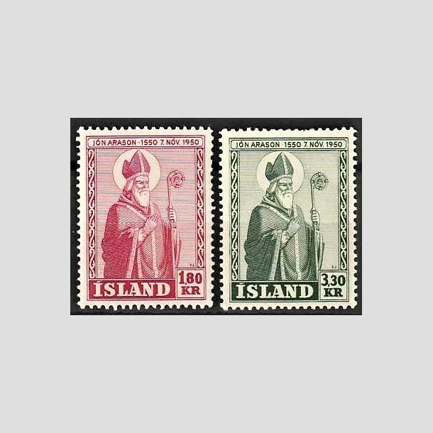 FRIMRKER ISLAND | 1950 - AFA 272,273 - Jon Arason - 1,80 + 3,30 kr. i st - Postfrisk