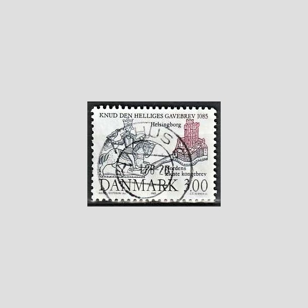 FRIMRKER DANMARK | 1985 - AFA 835 - Domkirken i Lund - 3,00 Kr. mrkbl/lilla - Pragt Stemplet rhus C