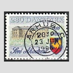 FRIM�RKER DANMARK | 1986 - AFA 856 - Sor� Akadami 400 �r - 2,80 Kr. flerfarvet - Pragt Stemplet �rhus C