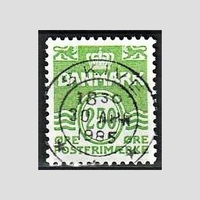 FRIM�RKER DANMARK | 1985 - AFA 819 - B�lgelinie - 250 �re lysgr�n - Pragt Stemplet Skive