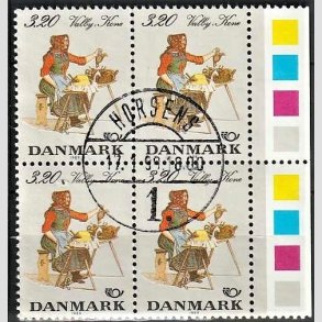 FRIMRKER DANMARK | 1989 - AFA 936 - Folkedragter - 3,20 Kr. flerfarvet i 4-blok - Pragt Stemplet Horsens