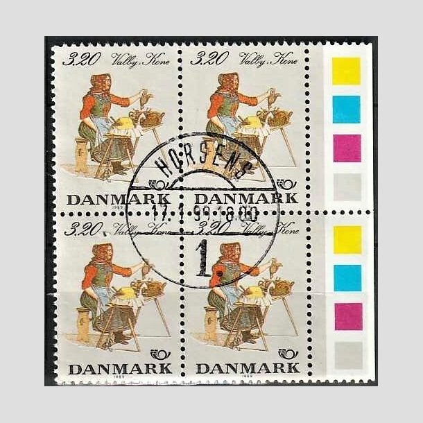 FRIMRKER DANMARK | 1989 - AFA 936 - Folkedragter - 3,20 Kr. flerfarvet i 4-blok - Pragt Stemplet Horsens