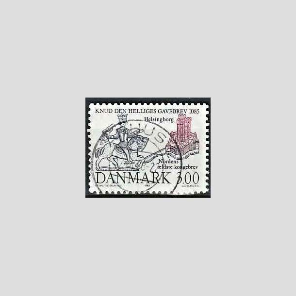 FRIMRKER DANMARK | 1985 - AFA 835 - Domkirken i Lund - 3,00 Kr. mrkbl/lilla - Pragt Stemplet rhus C