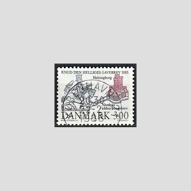 FRIMRKER DANMARK | 1985 - AFA 835 - Domkirken i Lund - 3,00 Kr. mrkbl/lilla - Pragt Stemplet Kbenhavn 21
