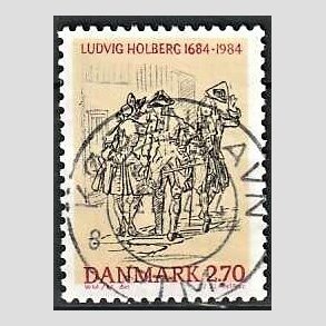 FRIM�RKER DANMARK | 1984 - AFA 814 - Ludvig Holberg - 2,70 Kr. flerfarvet - Pragt Stemplet K�benhavn
