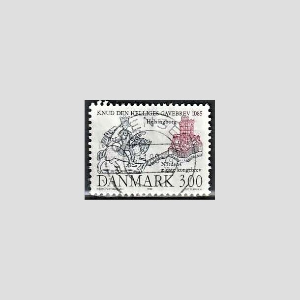 FRIMRKER DANMARK | 1985 - AFA 835 - Domkirken i Lund - 3,00 Kr. mrkbl/lilla - Pragt Stemplet Odense