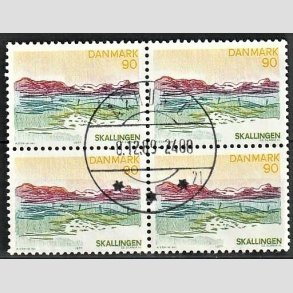 FRIMRKER DANMARK | 1977 - AFA 638 - Lansdel Sydjylland - 90 re flerfarvet i 4-blok - Pragt Stemplet rhus C