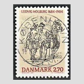 FRIM�RKER DANMARK | 1984 - AFA 814 - Ludvig Holberg - 2,70 Kr. flerfarvet - Pragt Stemplet K�benhavn