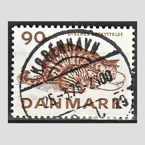 FRIM�RKER DANMARK | 1975 - AFA 605 - Dyrenes Beskyttelse 100 �r. - Pragt Stemplet K�benhavn