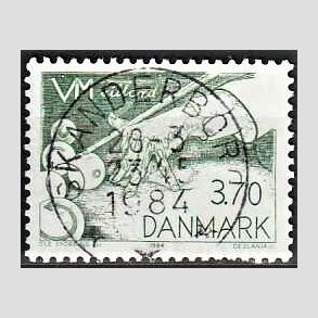 FRIM�RKER DANMARK | 1984 - AFA 797 - WM i billard - 3,70 Kr. gr�n - Pragt Stemplet Skanderborg