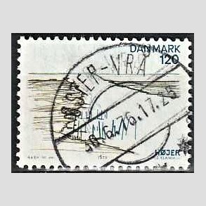 FRIM�RKER DANMARK | 1975 - AFA 600 - S�nderjylland - 120 �re m�rkgr�n/m�rkbl� - Pragt Stemplet �ster-Vr�