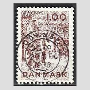 FRIM�RKER DANMARK | 1978 - AFA 665 - Dansk fiskeri - 1,00 Kr. r�dbrun - Pragt Stemplet Odense