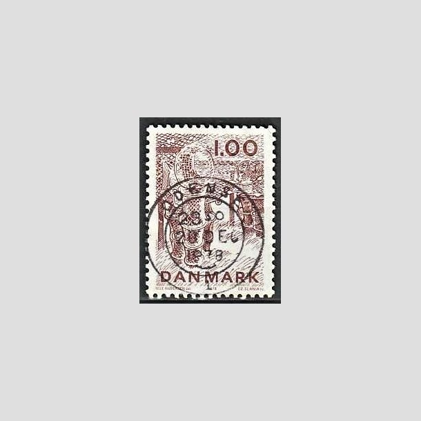 FRIMRKER DANMARK | 1978 - AFA 665 - Dansk fiskeri - 1,00 Kr. rdbrun - Pragt Stemplet Odense