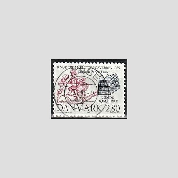 FRIMRKER DANMARK | 1985 - AFA 834 - Domkirken i Lund - 2,80 Kr. mrkbl/lilla - Pragt Stemplet Odense