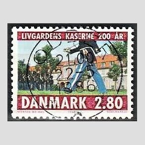 FRIM�RKER DANMARK | 1986 - AFA 854 - Livgardens kaserne 200 �r - 2,80 Kr. flerfarvet - Pragt Stemplet Odder