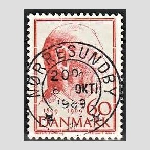 FRIM�RKER DANMARK | 1969 - AFA 481 - Fredrik IX 70 �r - 60 �re r�d - Pragt Stemplet N�rresundby