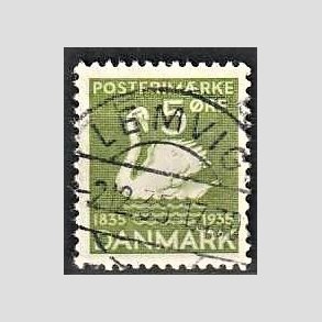 FRIM�RKER DANMARK | 1935 - AFA 223 - H. C. Andersen 5 �re gr�n - Lux Stemplet Lemvig