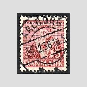 FRIM�RKER DANMARK | 1936 - AFA 232 - Reformationen 15 �re r�d - Lux Stemplet Aalborg