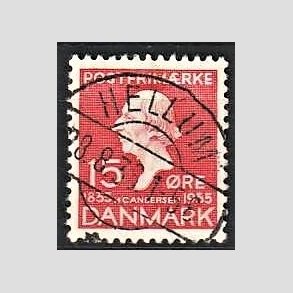 FRIM�RKER DANMARK | 1935 - AFA 226 - H. C. Andersen 15 �re r�d - Lux Stemplet Hellum