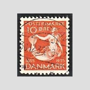 FRIM�RKER DANMARK | 1935 - AFA 225 - H. C. Andersen 10 �re orange - Lux Stemplet Agerskov 