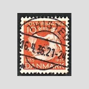 FRIM�RKER DANMARK | 1935 - AFA 225 - H. C. Andersen 10 �re orange - Lux Stemplet Thisted