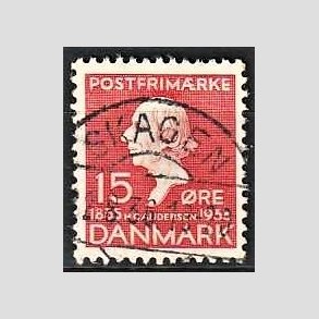 FRIM�RKER DANMARK | 1935 - AFA 226 - H. C. Andersen 15 �re r�d - Lux Stemplet Skagen