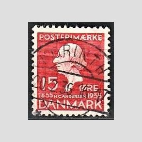 FRIM�RKER DANMARK | 1935 - AFA 226 - H. C. Andersen 15 �re r�d - Lux Stemplet Korinth