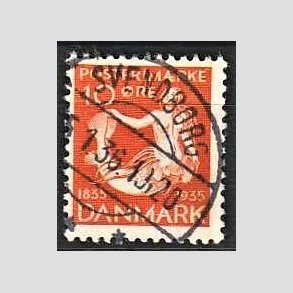 FRIM�RKER DANMARK | 1935 - AFA 225 - H. C. Andersen 10 �re orange - Lux Stemplet Svendborg