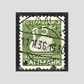 FRIM�RKER DANMARK | 1935 - AFA 223 - H. C. Andersen 5 �re gr�n - Lux Stemplet R�nne
