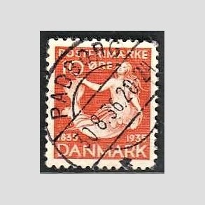 FRIM�RKER DANMARK | 1935 - AFA 225 - H. C. Andersen 10 �re orange - Lux Stemplet Padborg
