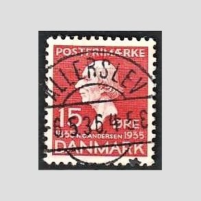 FRIM�RKER DANMARK | 1935 - AFA 226 - H. C. Andersen 15 �re r�d - Lux Stemplet Allerslev