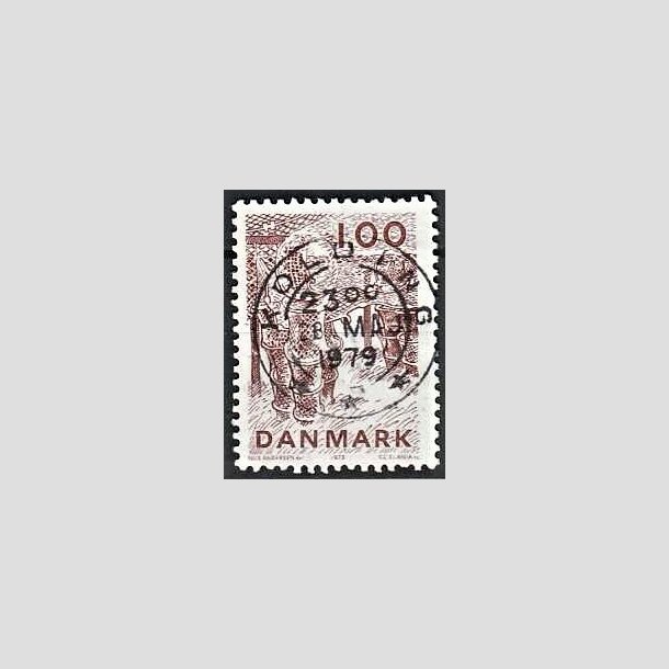 FRIMRKER DANMARK | 1978 - AFA 665 - Dansk fiskeri - 1,00 Kr. rdbrun - Pragt Stemplet Kolding