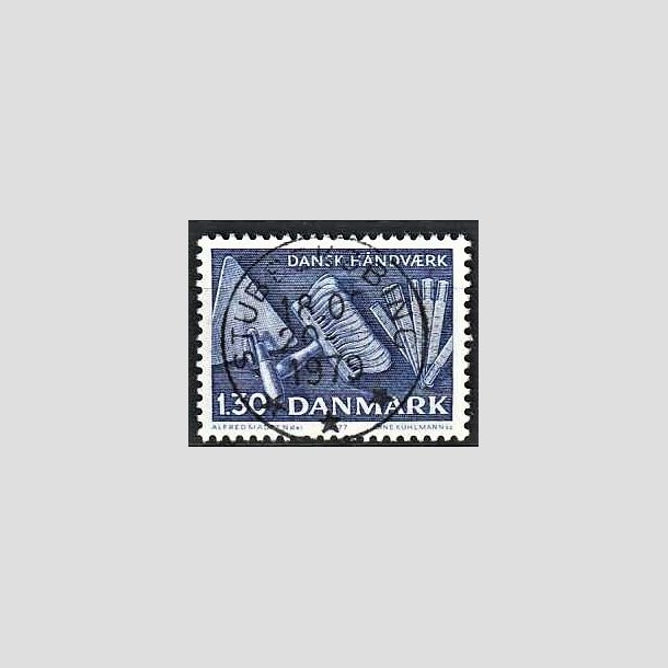 FRIMRKER DANMARK | 1977 - AFA 643 - Dansk hndvrk - 1,30 Kr. bl - Pragt Stemplet Stubbekbing