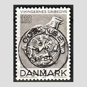 FRIM�RKER DANMARK | 1979 - AFA 684 - Vikingetiden - 1,10 Kr. brun - Pragt Stemplet Odense