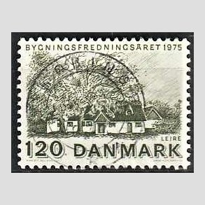 FRIM�RKER DANMARK | 1975 - AFA 592 - Bygningsfredning - 120 �re gr�n - Pragt Stemplet