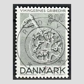 FRIM�RKER DANMARK | 1979 - AFA 685 - Vikingetiden - 2 Kr. gr�nbl� - Pragt Stemplet R�dby