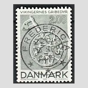 FRIM�RKER DANMARK | 1979 - AFA 685 - Vikingetiden - 2 Kr. gr�nbl� - Pragt Stemplet Fredericia