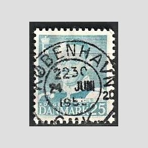 FRIMRKER DANMARK | 1952-53 - AFA 336 - Fr. IX 25 re lysbl - Lux Stemplet