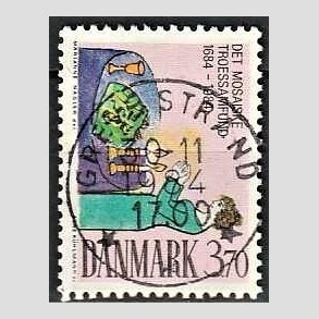 FRIM�RKER DANMARK | 1984 - AFA 815 - Ludvig Holberg - 3,70 Kr. flerfarvet - Pragt Stemplet Greve Strand