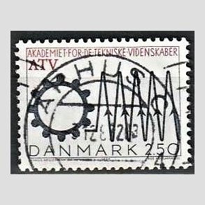 FRIMRKER DANMARK | 1987 - AFA 884 - Tekniske akademi 50 r - 2,50 Kr. sort/rd - Pragt Stemplet rhus C