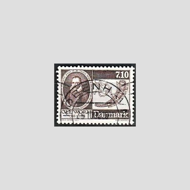 FRIMRKER DANMARK | 1988 - AFA 905 - Naturforskeren Ole Worm  - 7,10 Kr. brun - Lux Stemplet Kbenhavn