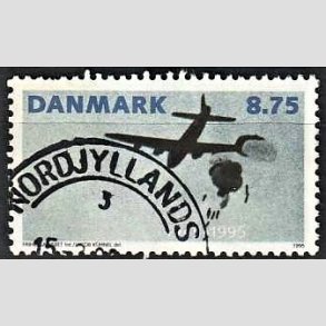 FRIM�RKER DANMARK | 1995 - AFA 1093 - 50 �ret for befrielsen - 8,75 Kr. flerfarvet - Pragt Stemplet