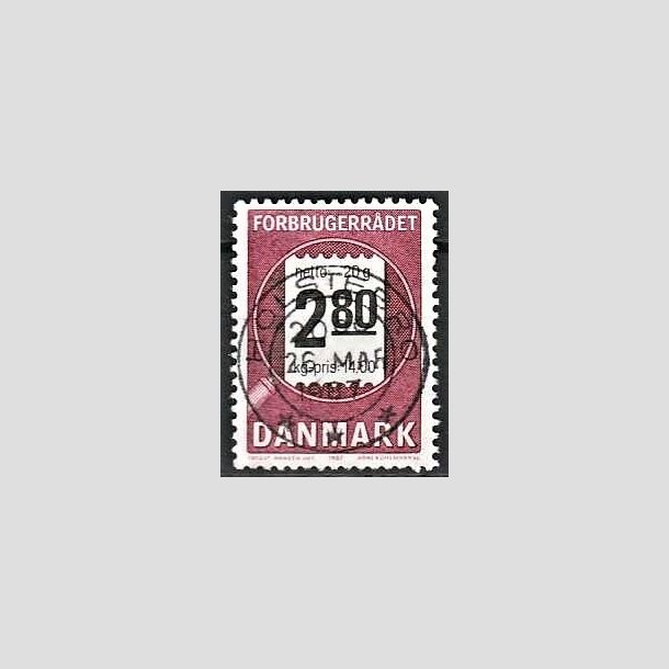 FRIMRKER DANMARK | 1987 - AFA 878 - Forbrugerrdet 40 r. - 2,80 Kr. lilla/sort - Pragt Stemplet Holstebro