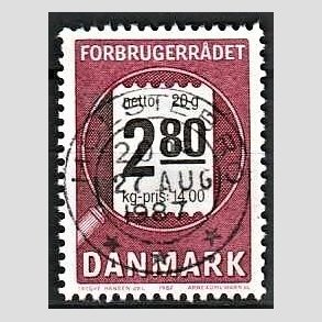 FRIM�RKER DANMARK | 1987 - AFA 878 - Forbrugerr�det 40 �r. - 2,80 Kr. lilla/sort - Pragt Stemplet Holstebro