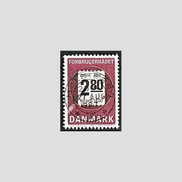 FRIMRKER DANMARK | 1987 - AFA 878 - Forbrugerrdet 40 r. - 2,80 Kr. lilla/sort - Pragt Stemplet Holstebro