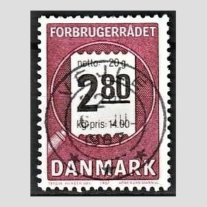 FRIM�RKER DANMARK | 1987 - AFA 878 - Forbrugerr�det 40 �r. - 2,80 Kr. lilla/sort - Pragt Stemplet Vejle