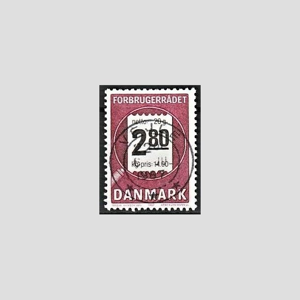 FRIMRKER DANMARK | 1987 - AFA 878 - Forbrugerrdet 40 r. - 2,80 Kr. lilla/sort - Pragt Stemplet Vejle