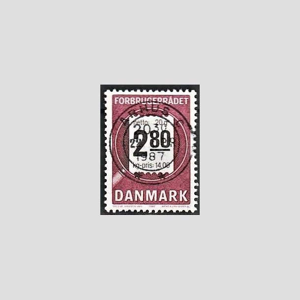 FRIMRKER DANMARK | 1987 - AFA 878 - Forbrugerrdet 40 r. - 2,80 Kr. lilla/sort - Pragt Stemplet rhus C